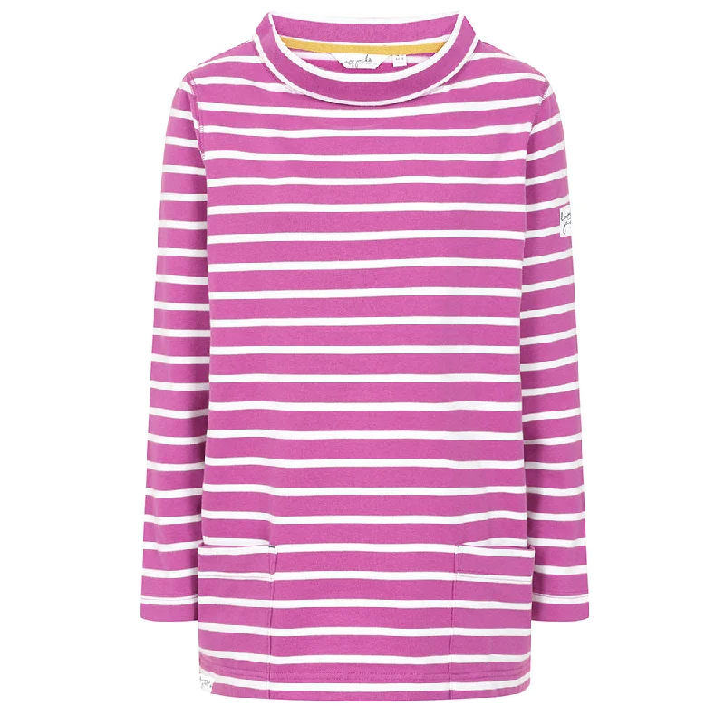 LJ94S - Striped Roll Neck Sweatshirt - Striking Purple Hoodie with Drawcord Adjustable Secure LJ94S - Striped Roll Neck Sweatshirt - Striking Purple Hoodie with Drawcord Adjustable Secure