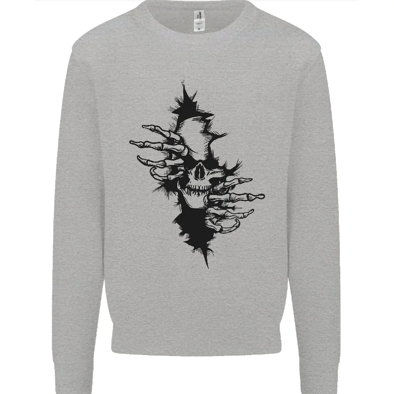 A Skull From a Ripped Shirt Gothic Goth Biker Mens Sweatshirt Jumper Oversized Hoodie Comfort Casual A Skull From a Ripped Shirt Gothic Goth Biker Mens Sweatshirt Jumper Oversized Hoodie Comfort Casual