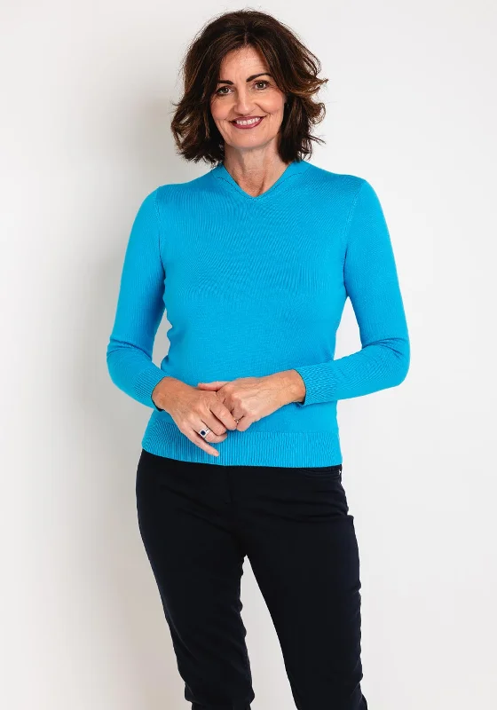Castle of Ireland Rhinestone Collar Sweater, Blue Lagoon Spandex Blend Rayon Blend Denim Blend Castle of Ireland Rhinestone Collar Sweater, Blue Lagoon Spandex Blend Rayon Blend Denim Blend