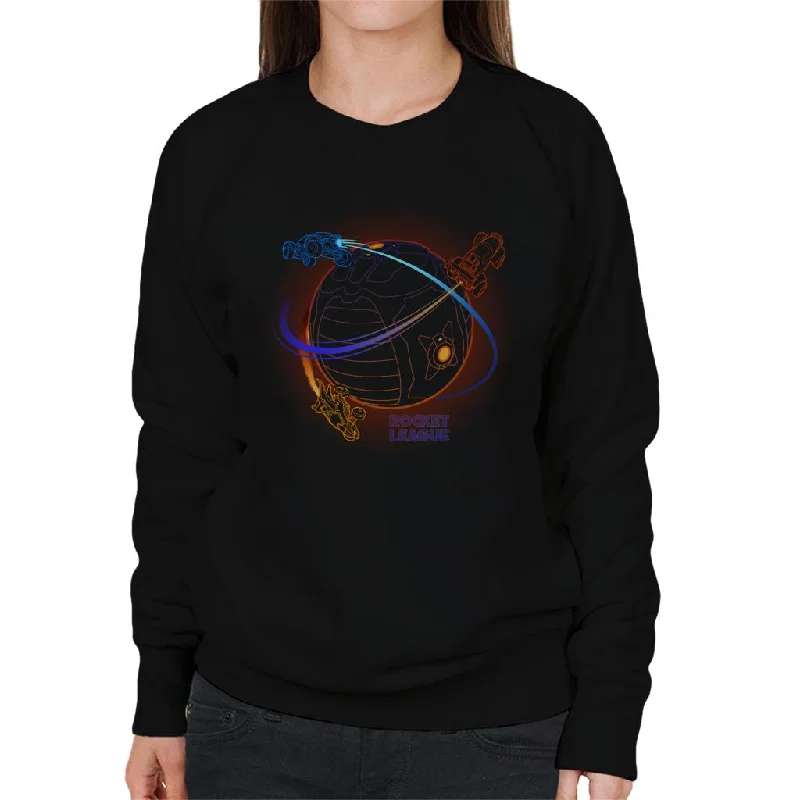 Rocket League Boost Around The Ball Women's Sweatshirt Hoodie with Rolled Sleeves Casual Relaxed Rocket League Boost Around The Ball Women's Sweatshirt Hoodie with Rolled Sleeves Casual Relaxed