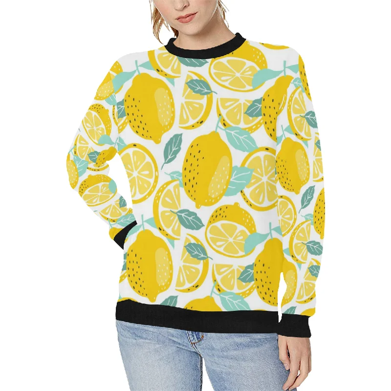 lemon design pattern Women's Crew Neck Sweatshirt Zip Hoodie Drawstring Kangaroo Pocket lemon design pattern Women's Crew Neck Sweatshirt Zip Hoodie Drawstring Kangaroo Pocket