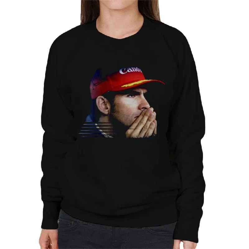 Motorsport Images Damon Hill Tense Women's Sweatshirt Hoodie with Exposed Zipper Edgy Industrial