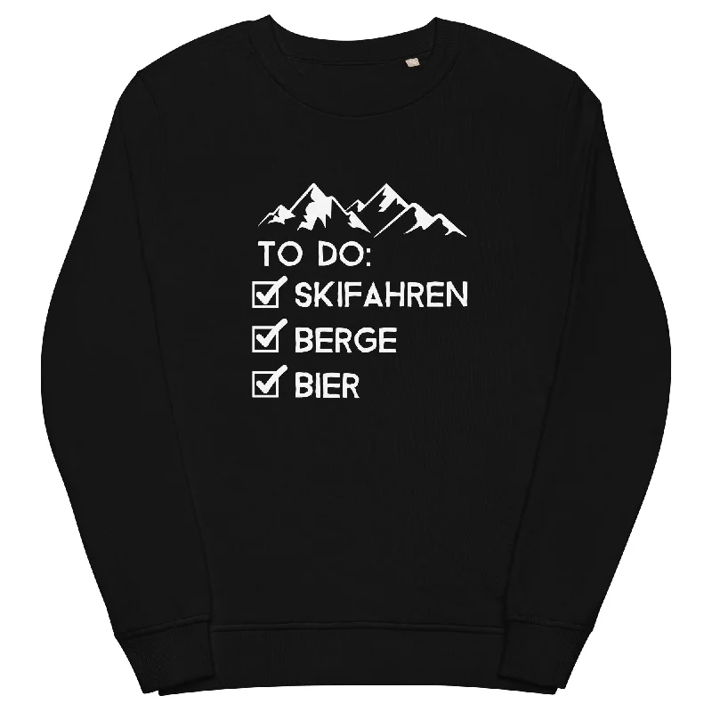 To Do Liste - Skifahren, Berge, Bier - Unisex Premium Organic Sweatshirt Hoodie with Hem Elastic Stretchable Comfortable To Do Liste - Skifahren, Berge, Bier - Unisex Premium Organic Sweatshirt Hoodie with Hem Elastic Stretchable Comfortable