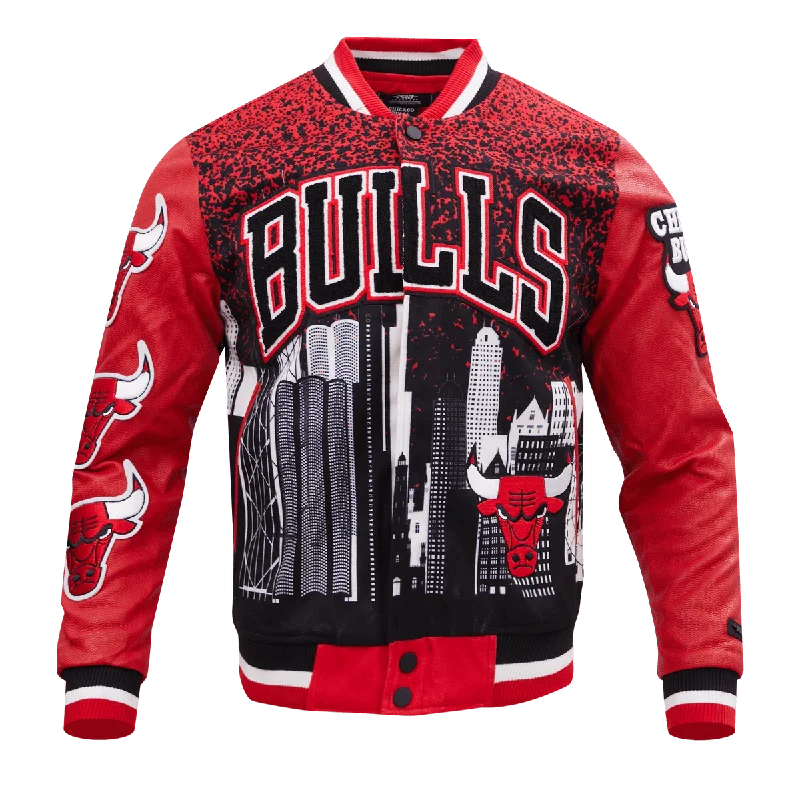 NBA CHICAGO BULL REMIX VARSITY MEN'S JACKET (RED) Fleece Jacket Down Jacket Parka