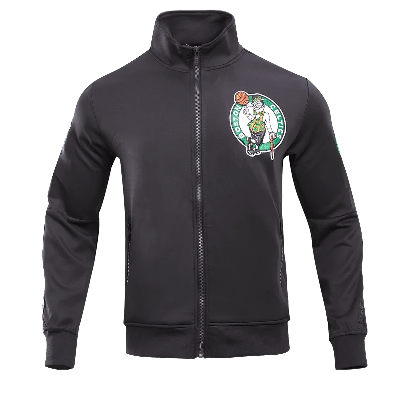 NBA BOSTON CELTICS CLASSIC MEN'S TRACK JACKET (BLACK) Oversized Jacket Tailored Jacket Straight Jacket NBA BOSTON CELTICS CLASSIC MEN'S TRACK JACKET (BLACK) Oversized Jacket Tailored Jacket Straight Jacket