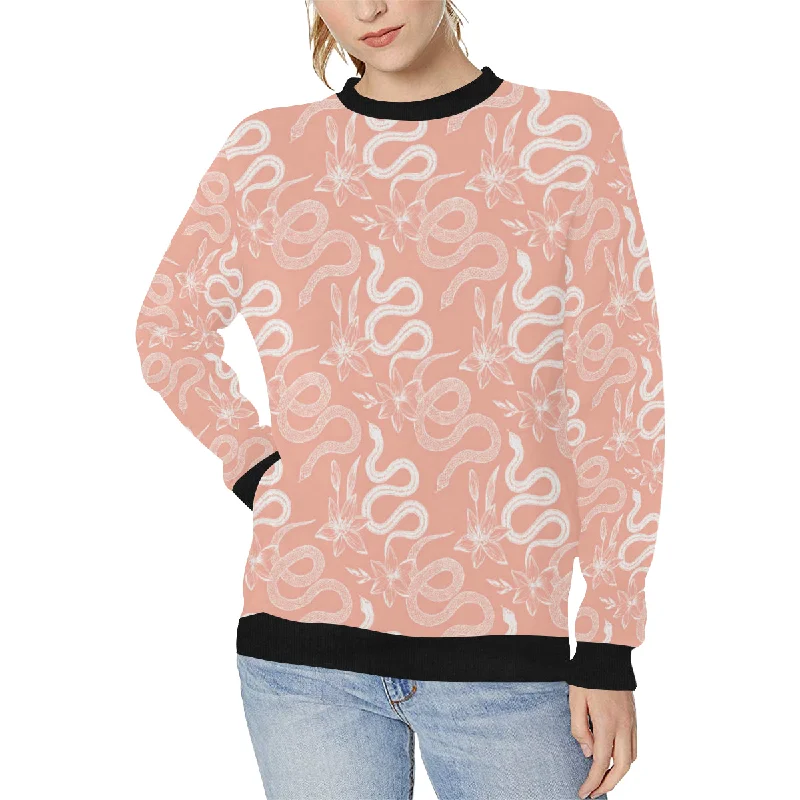 Snake lilies flower pattern Women's Crew Neck Sweatshirt Hoodie with Hidden Zipper Minimalist Clean Snake lilies flower pattern Women's Crew Neck Sweatshirt Hoodie with Hidden Zipper Minimalist Clean