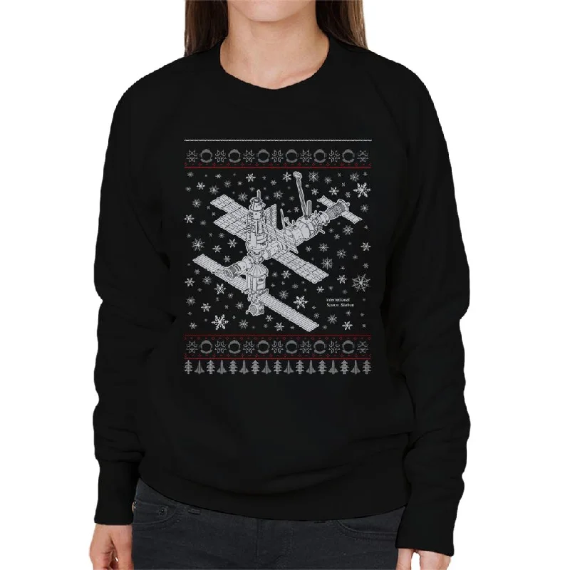 NASA International Space Station Christmas Knit Women's Sweatshirt Hoodie with Zipper Versatile Modern NASA International Space Station Christmas Knit Women's Sweatshirt Hoodie with Zipper Versatile Modern