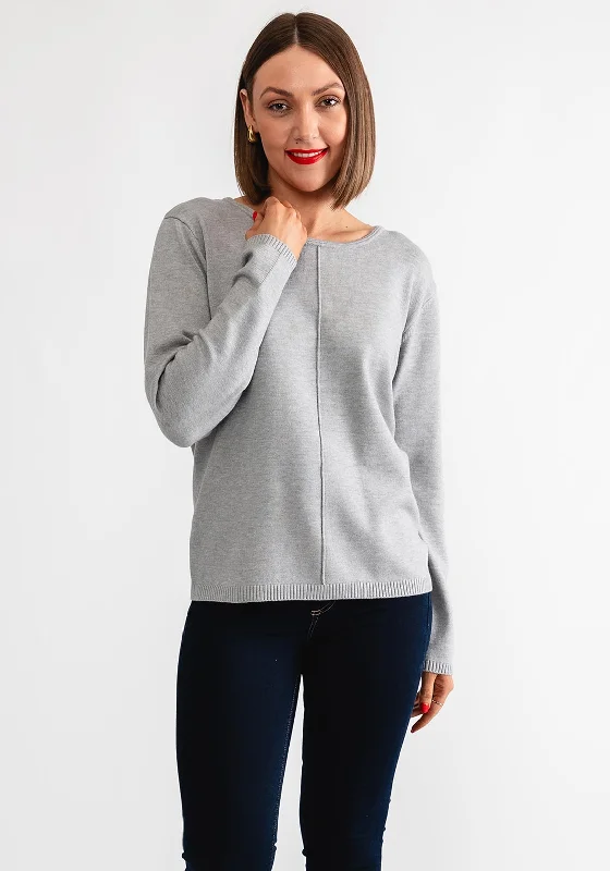 Freequent Clavra Round Neck Knit Jumper, Light Grey Anti-Pilling Anti-Shrink Durable Freequent Clavra Round Neck Knit Jumper, Light Grey Anti-Pilling Anti-Shrink Durable