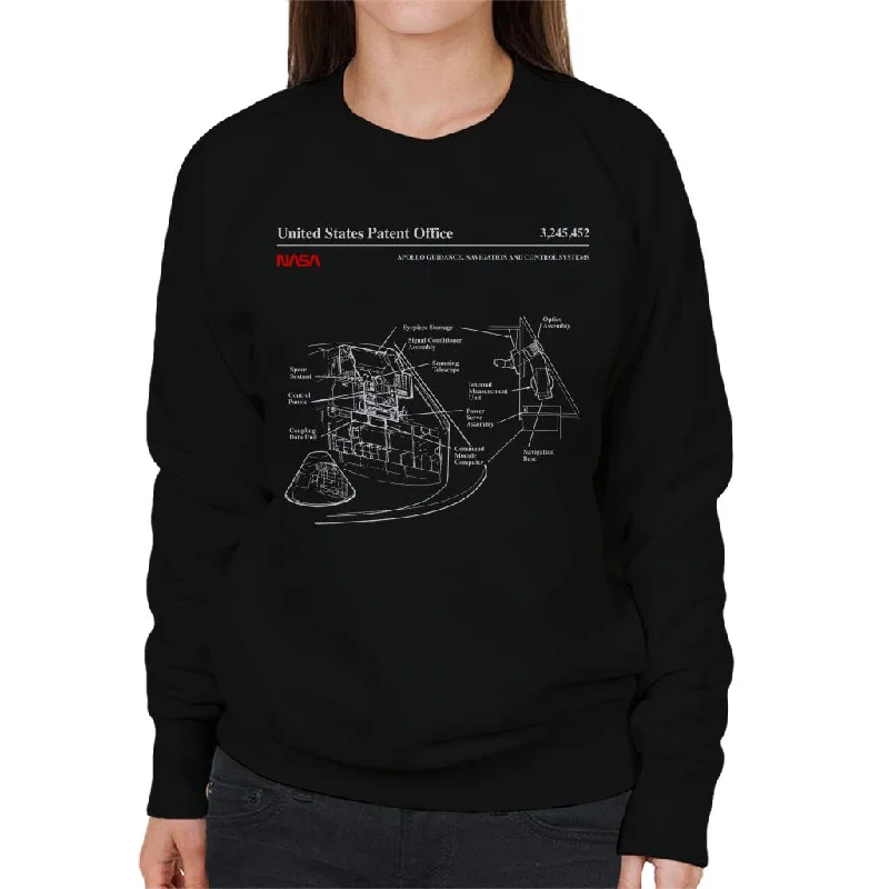 NASA Apollo Control Systems Blueprint Women's Sweatshirt Hoodie with Color Block Contrast Stylish NASA Apollo Control Systems Blueprint Women's Sweatshirt Hoodie with Color Block Contrast Stylish