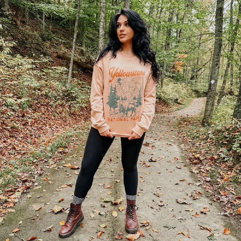 Yellowstone National Park Sweatshirt Hoodie with Front Slit Layering Stylish