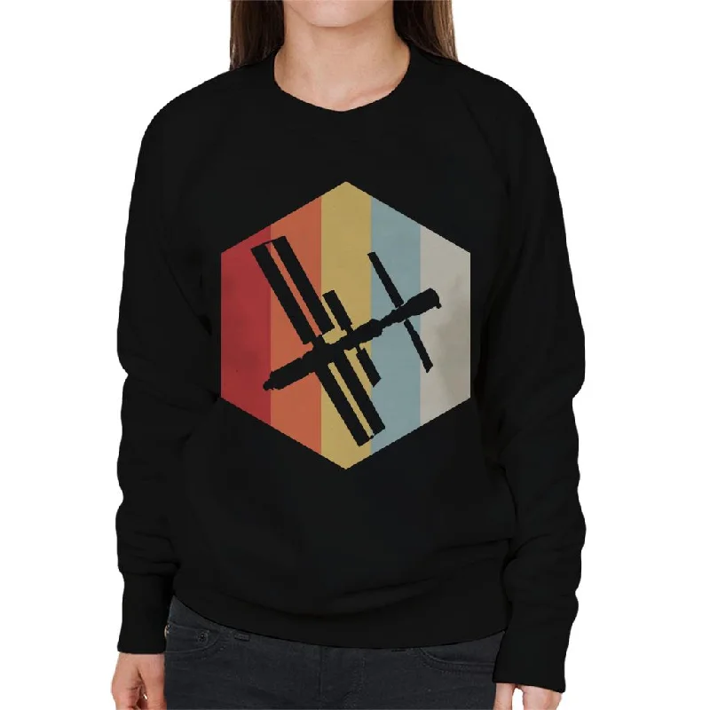 NASA ISS Silhouette Logo Women's Sweatshirt Hoodie with Hem Drawcord Adjustable Customizable NASA ISS Silhouette Logo Women's Sweatshirt Hoodie with Hem Drawcord Adjustable Customizable