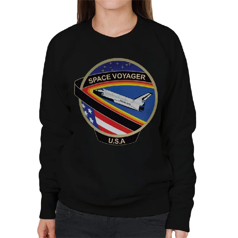 NASA STS 61C Space Shuttle Columbia Mission Patch Women's Sweatshirt Hoodie with Batwing Sleeves Loose Dramatic NASA STS 61C Space Shuttle Columbia Mission Patch Women's Sweatshirt Hoodie with Batwing Sleeves Loose Dramatic