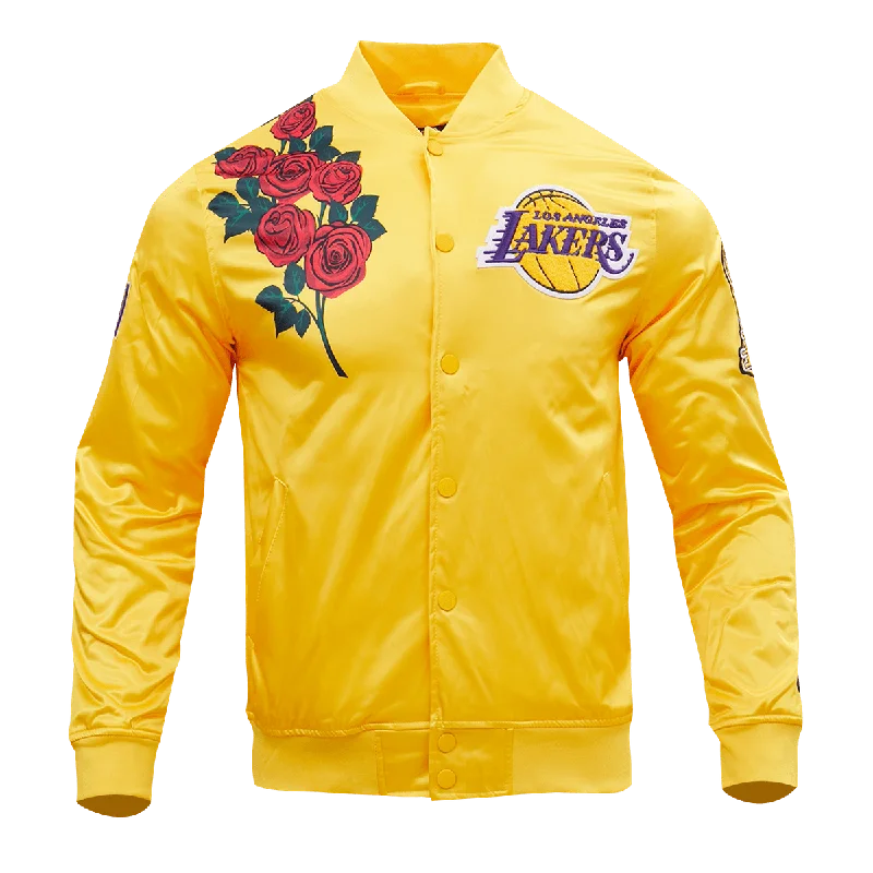 NBA LOS ANGELES LAKERS ROSE MEN'S SATIN JACKET (YELLOW) Herringbone Jacket Checkered Jacket Solid Jacket NBA LOS ANGELES LAKERS ROSE MEN'S SATIN JACKET (YELLOW) Herringbone Jacket Checkered Jacket Solid Jacket
