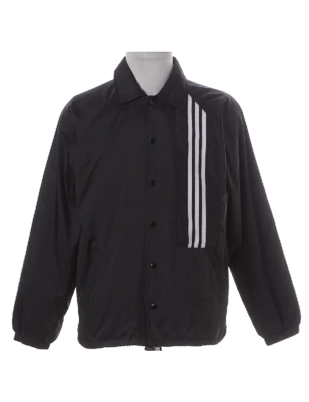 Label Tino Stripe Front Coach Jacket Hoodie Zip-Up Jacket Button-Up Jacket
