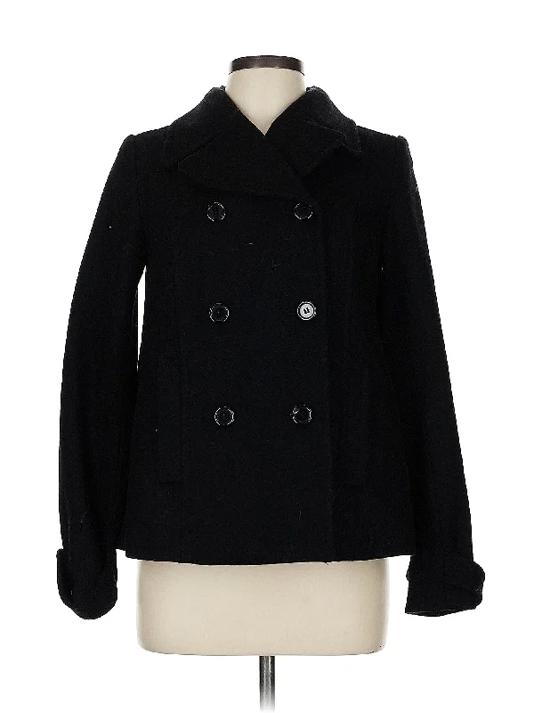 Wool Coat Pleated Ruffled tiered