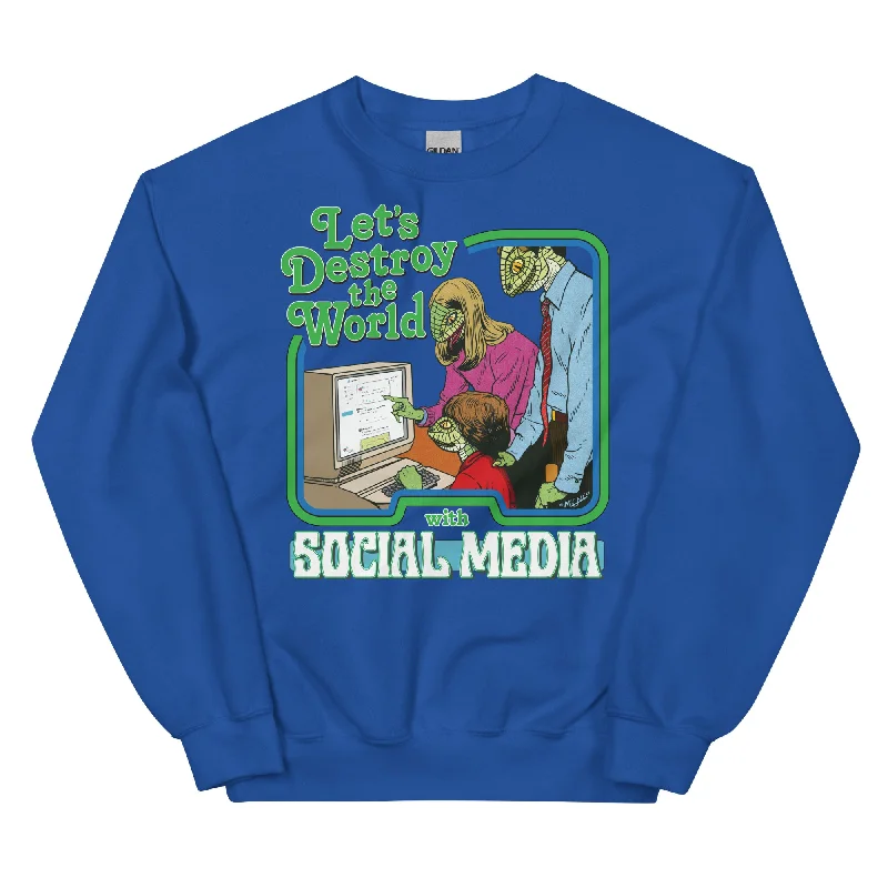 Let’s Destroy the World With Social Media Lizard People Sweatshirt Hoodie with Batwing Sleeves Loose Dramatic Let’s Destroy the World With Social Media Lizard People Sweatshirt Hoodie with Batwing Sleeves Loose Dramatic