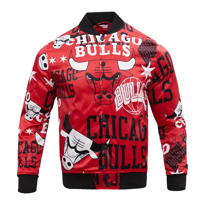 NBA CHICAGO BULLS AOP MEN'S SATIN JACKET (RED) Wool Jacket Cashmere Jacket Tweed Jacket NBA CHICAGO BULLS AOP MEN'S SATIN JACKET (RED) Wool Jacket Cashmere Jacket Tweed Jacket