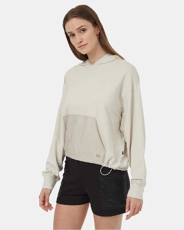 SoftTerry Light Bungie Cord Hoodie Hoodie with Hem Applique Textured Unique