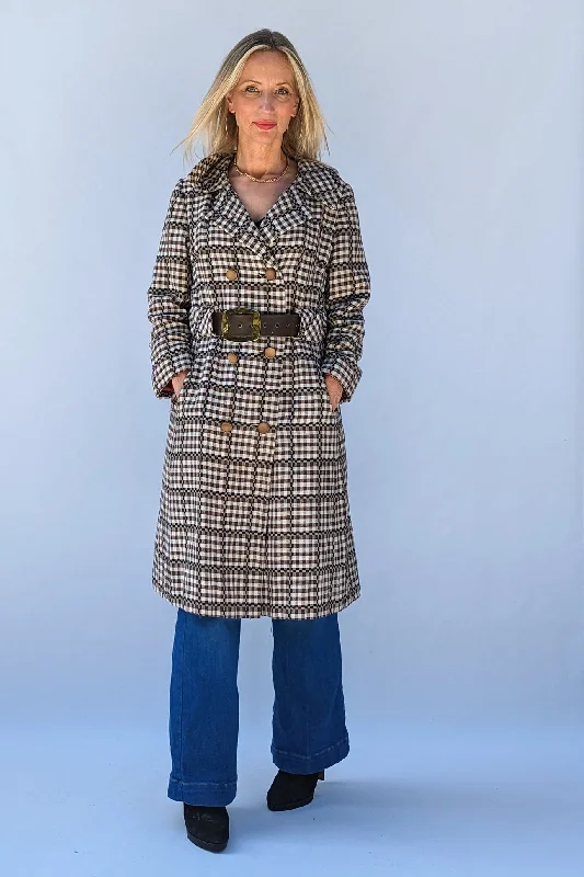 1960s Adele Simpson Smithline Exclusive Gingham Checked Coat Turtleneck Jacket Crew Neck Jacket V-Neck Jacket 1960s Adele Simpson Smithline Exclusive Gingham Checked Coat Turtleneck Jacket Crew Neck Jacket V-Neck Jacket
