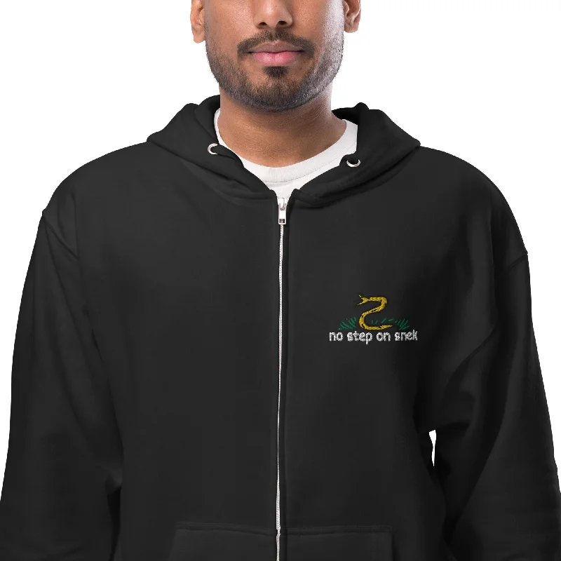 No Step On Snek Fleece Zip Hoodie Zip Hoodie Drawstring Kangaroo Pocket