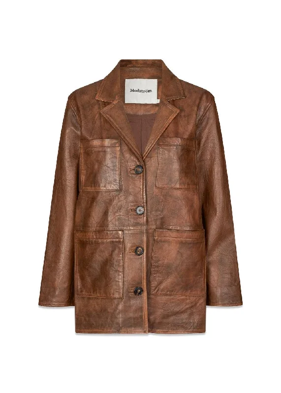 IsmaelMD Jacket - Brown Boat Neck Shawl Collar Notched Collar
