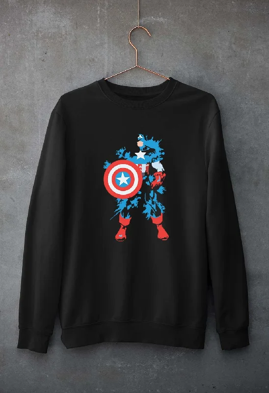 Captain America Superhero Unisex Sweatshirt for Men/Women Hoodie with V-Neck Classic Versatile Captain America Superhero Unisex Sweatshirt for Men/Women Hoodie with V-Neck Classic Versatile