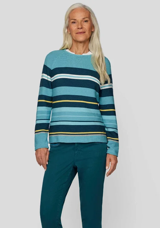 Rabe Striped Long Sleeve Jumper, Blue Multi Slim Fit Regular Fit Oversized