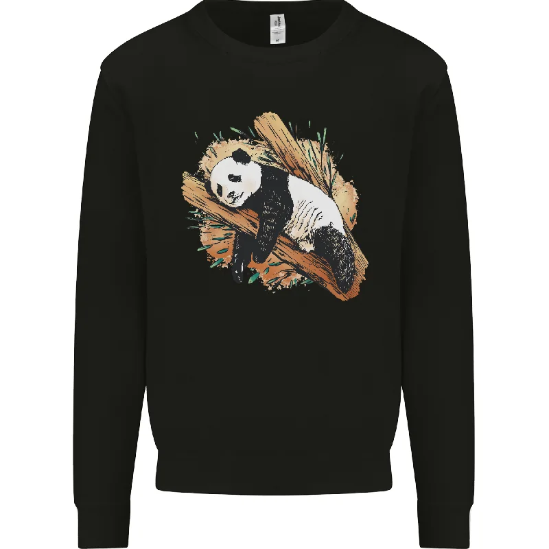 A Sleeping Panda Bear Ecology Animals Mens Sweatshirt Jumper Hoodie with Snap Buttons Easy Quick A Sleeping Panda Bear Ecology Animals Mens Sweatshirt Jumper Hoodie with Snap Buttons Easy Quick