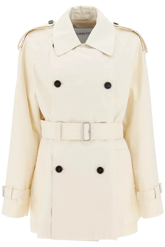 short cotton gabardine trench coat 8083207 CALICO Embroidered Appliqued Beaded