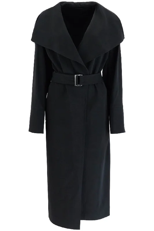 signature twill coat 243 WRO3318 FB0187 BLACK Buttoned Zippered Snapped