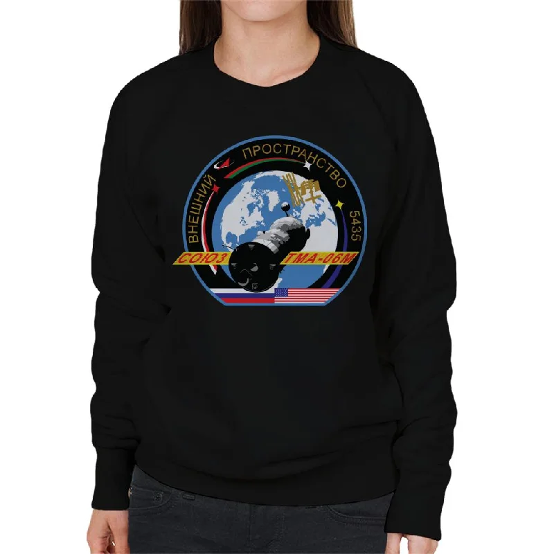 Roscosmos TMA 06M Soyuz Spacecraft Mission Patch Women's Sweatshirt Hoodie with Lace Feminine Delicate Roscosmos TMA 06M Soyuz Spacecraft Mission Patch Women's Sweatshirt Hoodie with Lace Feminine Delicate