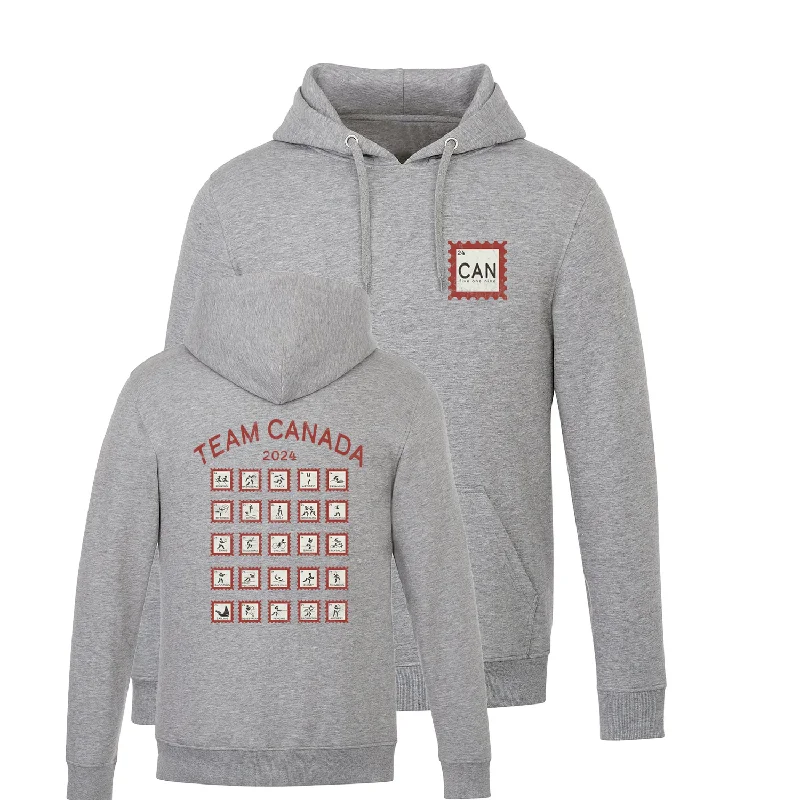 CANADA STAMP HOODIE (UNISEX) Hoodie with Ribbed Cuffs Snug Fit Comfort
