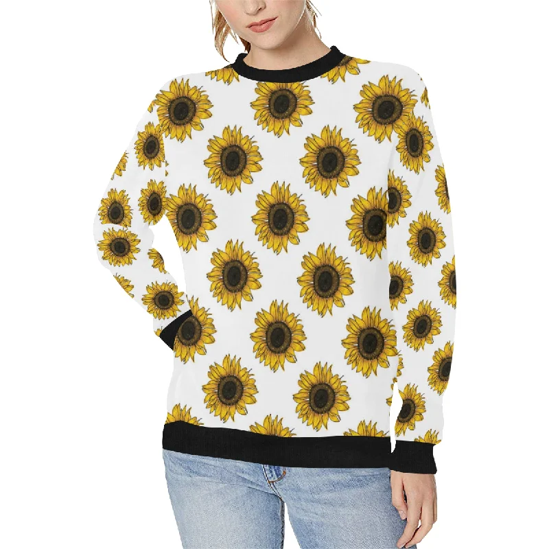 sunflowers design pattern Women's Crew Neck Sweatshirt Hoodie with Velcro Closure Adjustable Secure sunflowers design pattern Women's Crew Neck Sweatshirt Hoodie with Velcro Closure Adjustable Secure