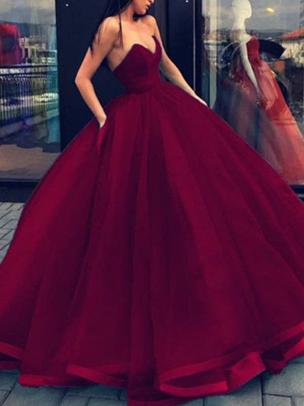 Ball Gown Sleeveless Sweetheart Organza Floor-Length Dresses TPP0001658