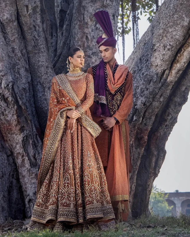 Pakistani Bridal Dress in Traditional Pishwas Style