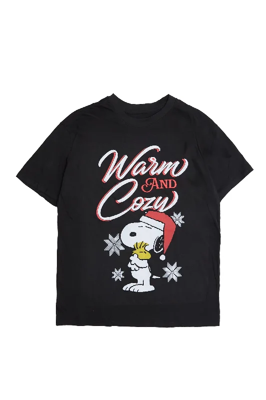Peanuts Snoopy And Woodstock Warm And Cozy Graphic Relaxed Tee Plaid T-Shirt Polka Dot Checkered Peanuts Snoopy And Woodstock Warm And Cozy Graphic Relaxed Tee Plaid T-Shirt Polka Dot Checkered
