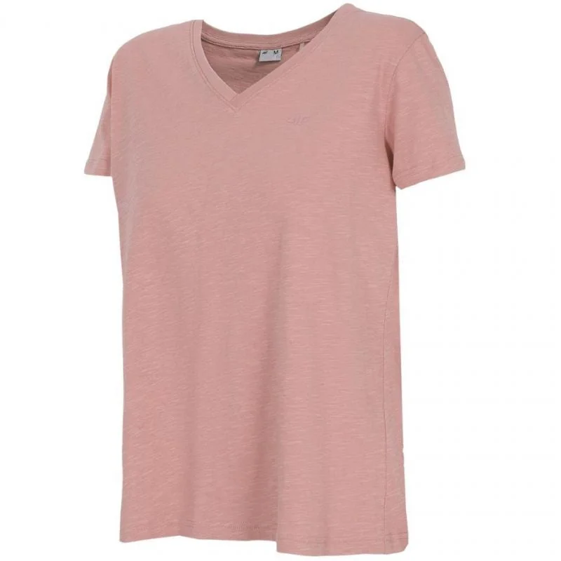 4F Womens Cotton T-shirt - Pink Chenille Fabric Brocade Fabric Lace Fabric
