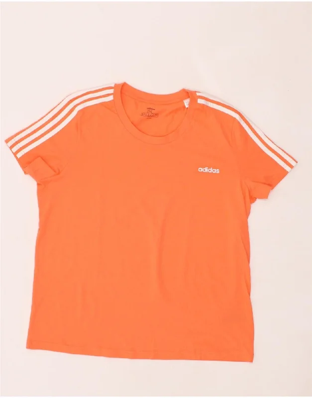 ADIDAS Womens T-Shirt Top UK 24/26 2XL Orange Cotton Satin Fabric Silk Fabric Chiffon Fabric ADIDAS Womens T-Shirt Top UK 24/26 2XL Orange Cotton Satin Fabric Silk Fabric Chiffon Fabric