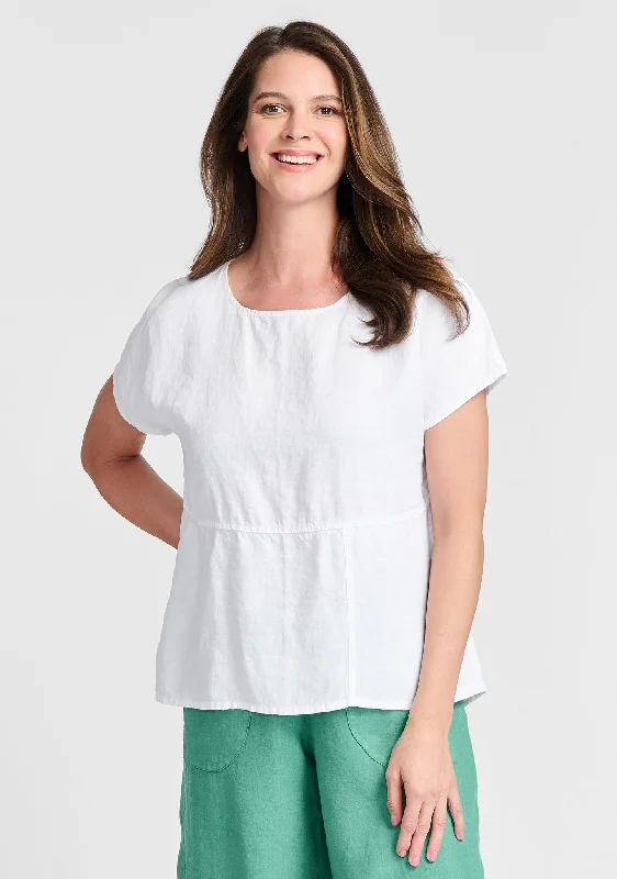 Aria Tee - Linen T Shirt - FINAL SALE Embroidered Appliqued Beaded