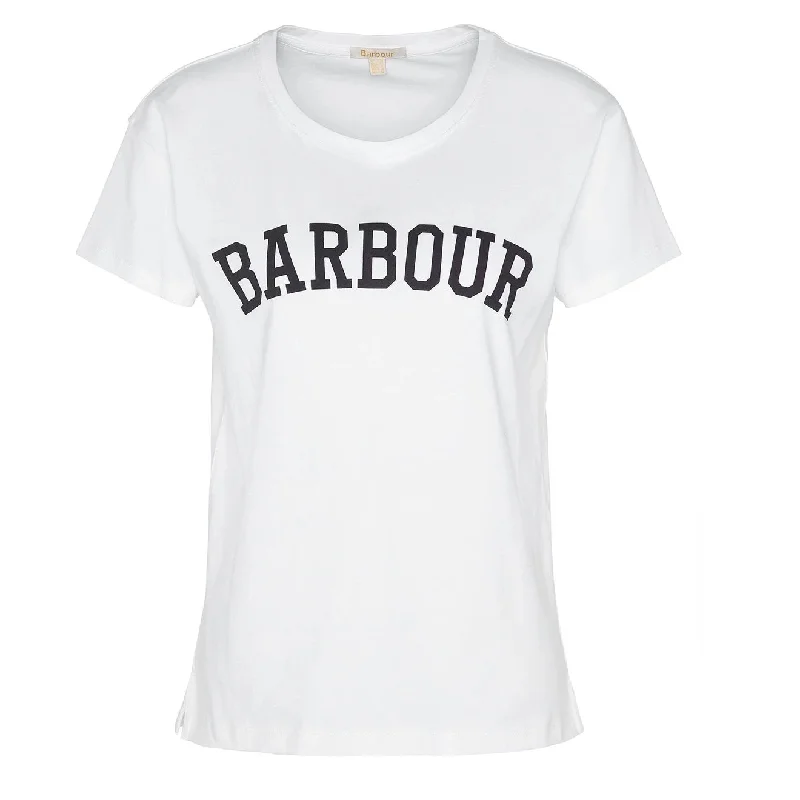 Barbour Womens Northumberland Classic T-Shirt White / Navy Iron Safe Non-Iron Wrinkle Free Barbour Womens Northumberland Classic T-Shirt White / Navy Iron Safe Non-Iron Wrinkle Free