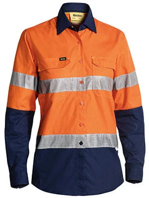 Bisley Womens 3m Taped Hi Vis X Airflow™ Ripstop Shirt-(BL6415T) Mesh Fabric Canvas Fabric Denim Fabric