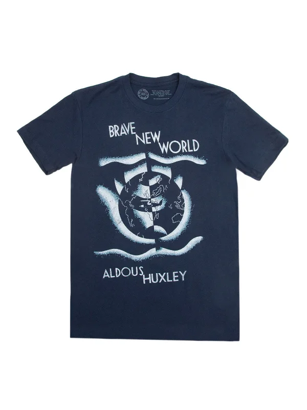 Brave New World Unisex T-Shirt Notch Collar Peter Pan Collar Cowl Neck