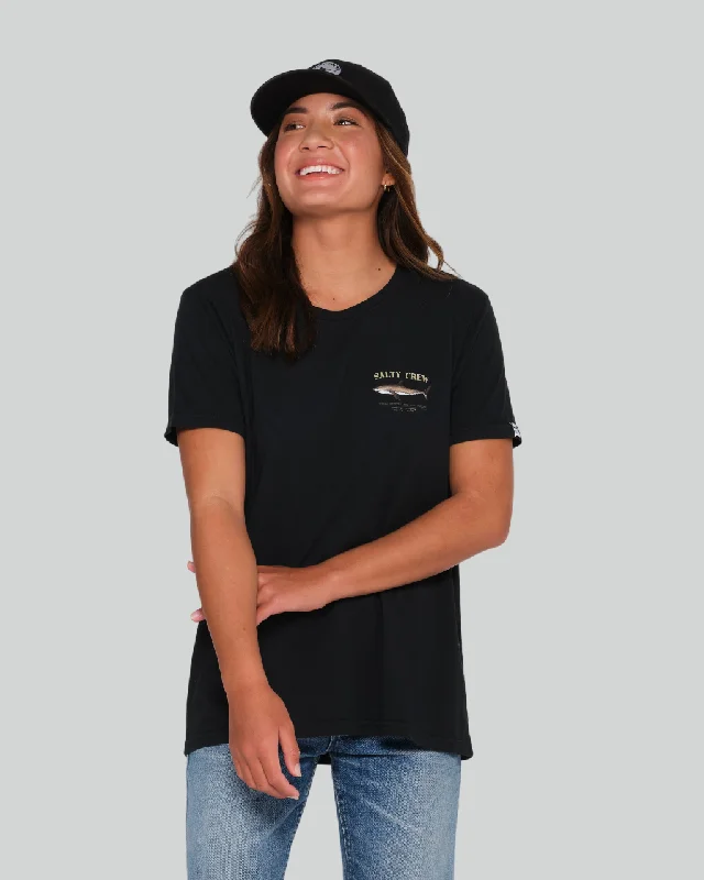 Bruce Boyfriend S/S Tee - Black Cotton Fabric Linen Fabric Terry Fabric