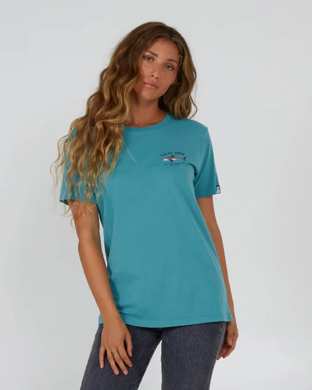 Bruce Boyfriend S/S Tee - Sea Green Rayon Velvet Corduroy