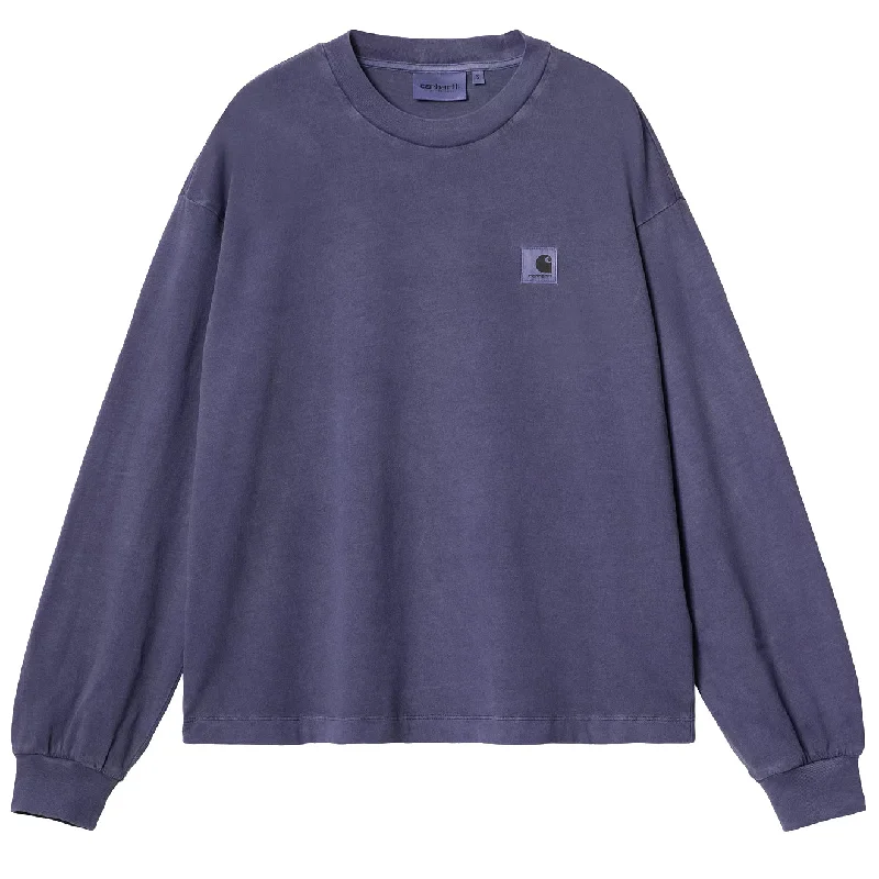Carhartt WIP Womens L/S Nelson T-Shirt Aura Garment Dyed Hooded Caped Shawl Collar