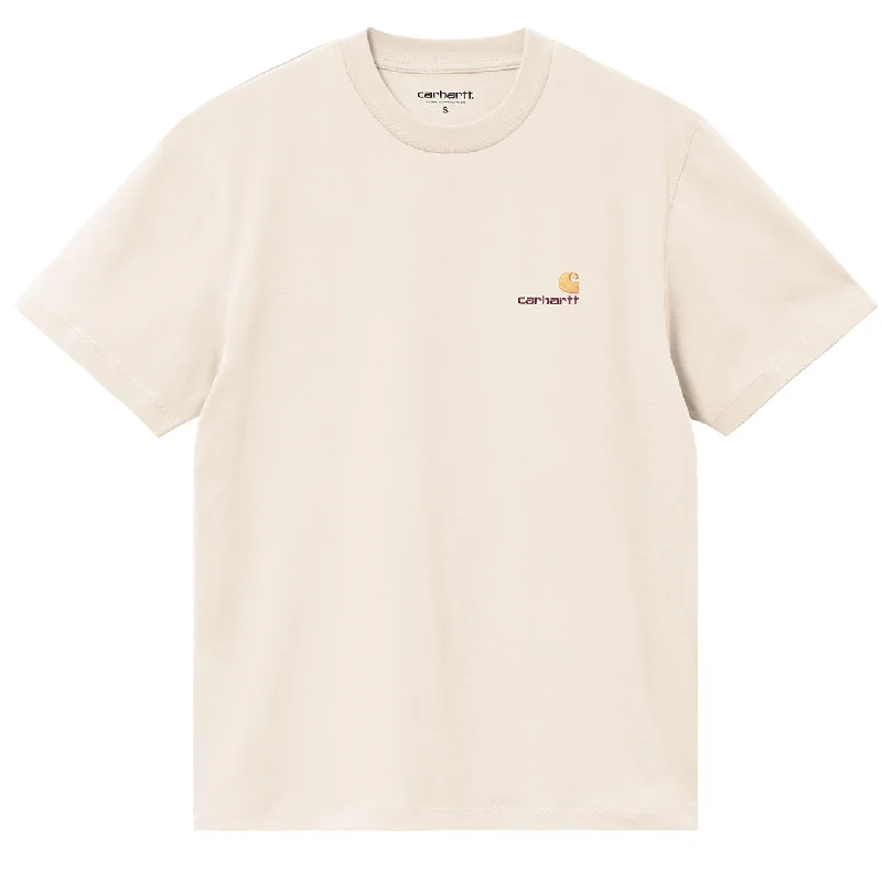 Carhartt WIP Womens S/S American Script T-Shirt Moonbeam Spandex Blend Rayon Blend Denim Blend Carhartt WIP Womens S/S American Script T-Shirt Moonbeam Spandex Blend Rayon Blend Denim Blend