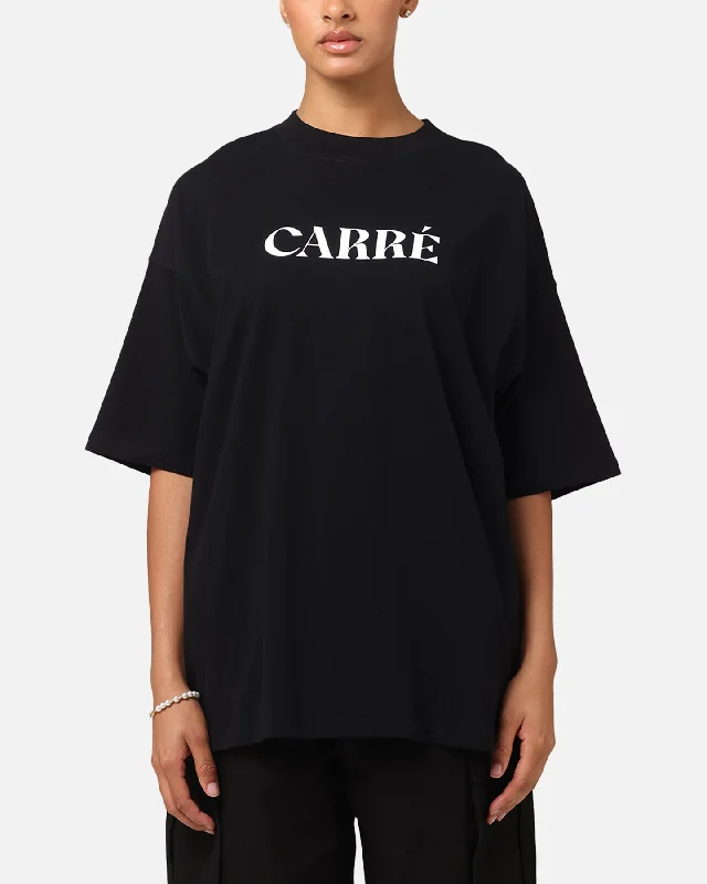 Carre Minimalist T-Shirt Black Cashmere Blend Cotton Blend Poly Blend