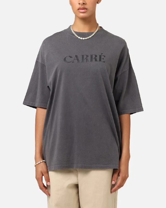 Carre Minimalist T-Shirt Washed Black Terry Blend Velvet Blend Canvas Blend