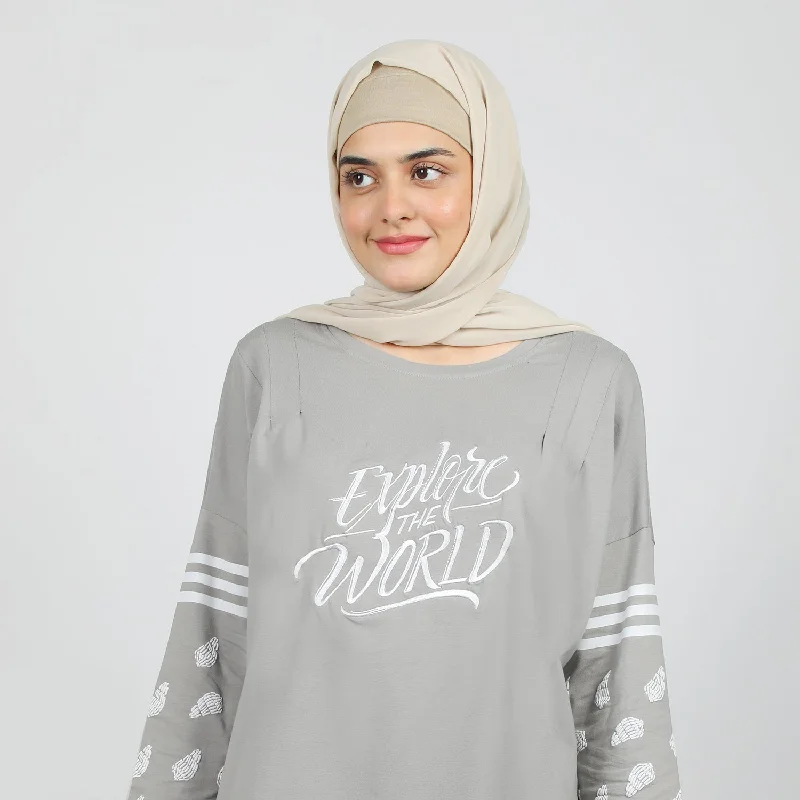 Eminent Women's T-Shirt - Frost Grey Basic T-Shirt Crew Neck Short Sleeve