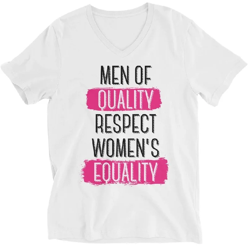 Men Of Quality Respect Women's Equality -- Unisex T-Shirt Houndstooth Herringbone Solid
